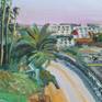 Large plein air (painted on location) oil painting of the Santa Monica Bay.