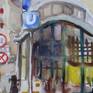 I painted this on location at the Dresdner StraBe Subway Station in Vienna, Austria.