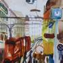 I painted this on location at the TaborstraBe Subway Station in Vienna, Austria.