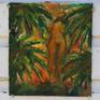 Watercolor (Arches 140lb cold pressed) of a nude female with some palm trees.
