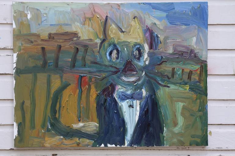 Original Figurative Cats Painting by John Kilduff