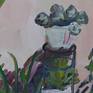 Plein air (painted on location) of Sari's cactus garden.
