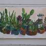 Plein air (painted on location) of Sari's cactus garden.