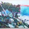 Large painting of the beautiful coast near Carmel, California.