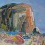 Plein air oil painting of Zuma Beach in Malibu, California.