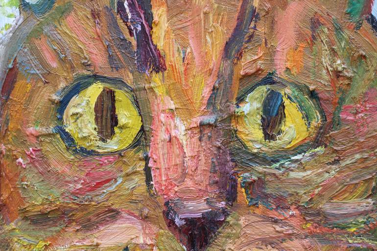 Original Fine Art Cats Painting by John Kilduff