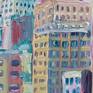 Plein air oil painting from a rooftop overlooking Downtown Los Angeles.