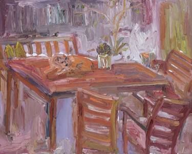 Original Figurative Cats Paintings by John Kilduff