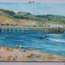 Plein air oil painting of the Malibu Pier (Malibu, California).