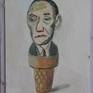 From my Ice Cream Parlor series where I painted people and objects on ice cream cones.