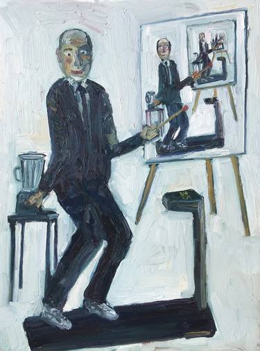 Saatchi Art Artist John Kilduff; Paintings, “Self portrait painting a self portrait painting a self portrait painting a self portrait” #art