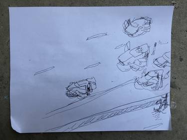 Saatchi Art Artist John Kilduff; Drawings, “End of police chase” #art