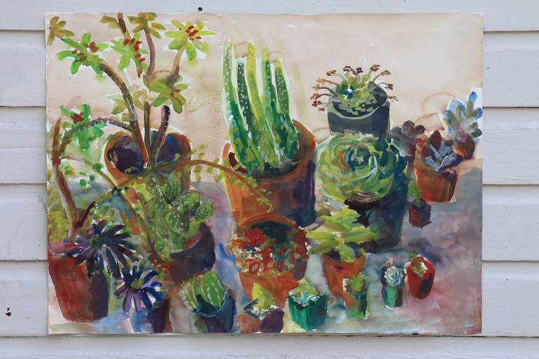 Original Impressionism Garden Painting by John Kilduff