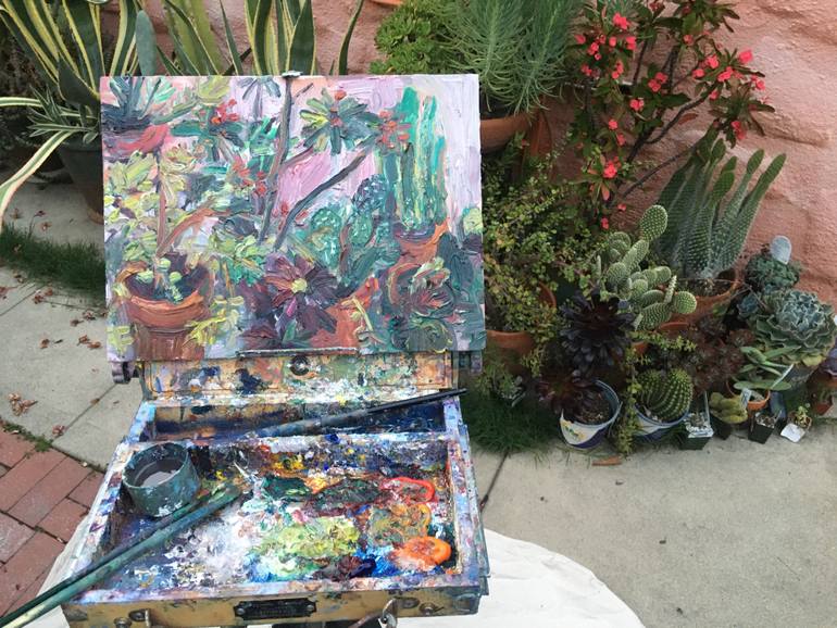 Original Impressionism Garden Painting by John Kilduff