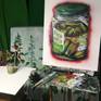 I painted this jar of pickles live during my livestreaming show Let's Paint TV. Here's the link to the show: https://youtu.be/y3_JFmGE1DI