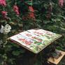 I did 4 watercolors of the hollyhocks in the backyard in watercolor. This is one of them. I also have the other paintings listed here too.