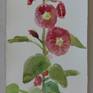 I did 4 watercolors of the hollyhocks in the backyard in watercolor. This is one of them. I also have the other paintings listed here too.