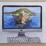 Still life oil painting of an iMac computer with Catalina Island on the screen. 

For the price on a new iMac...You can buy a painting of an iMac instead. Also, the painting will most likely not loose it's value over time like a computer does.