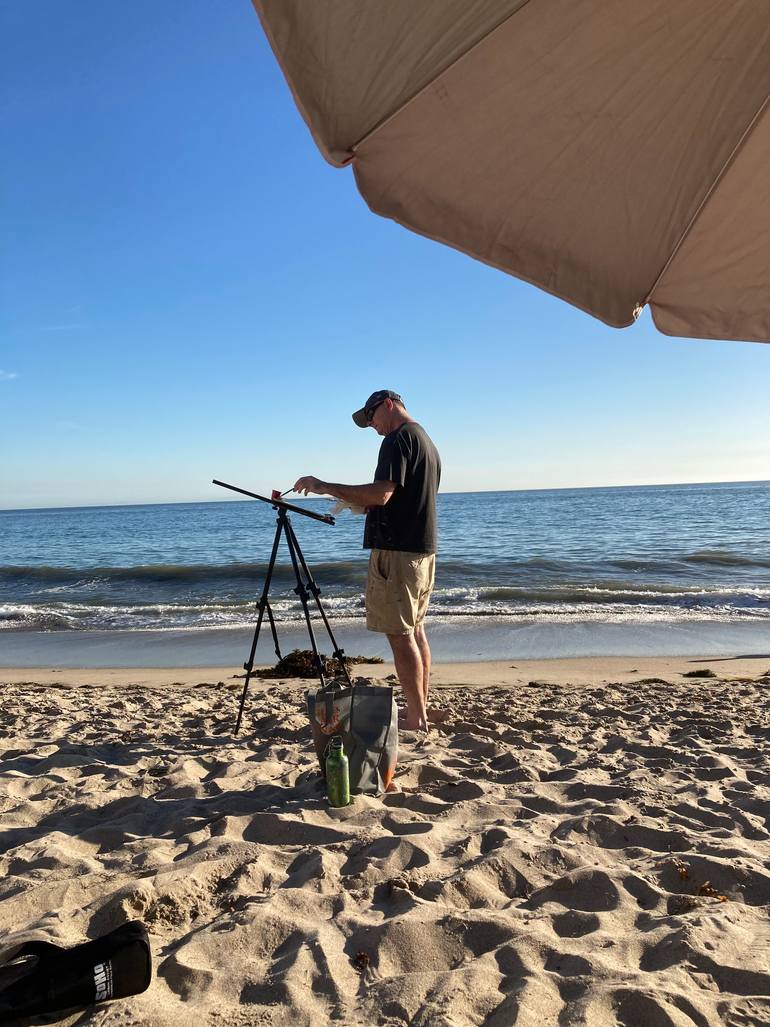 Original Impressionism Beach Painting by John Kilduff