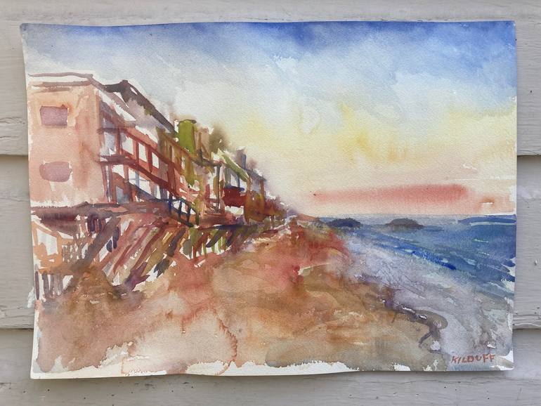 Original Impressionism Beach Painting by John Kilduff