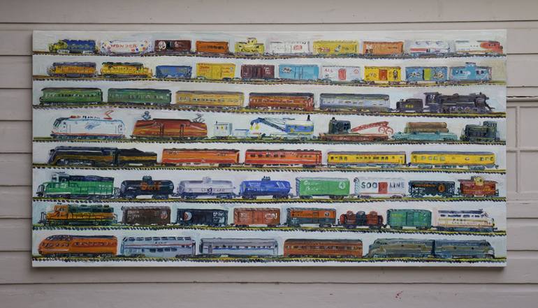 Original Fine Art Train Painting by John Kilduff