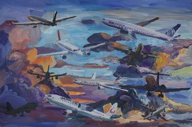 Print of Impressionism Airplane Paintings by John Kilduff