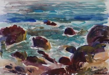 Saatchi Art Artist John Kilduff; Paintings, “Rocks Malibu #1” #art