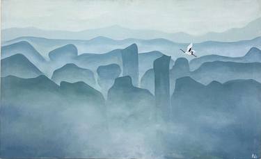 Original Abstract Landscape Painting by Rawaha Arshed