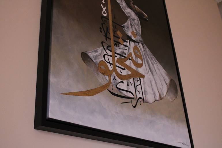 Original Abstract Painting by Majid Qureshi - The Crimson Hues