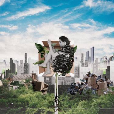 Original Conceptual Cities Collage by Delnara El