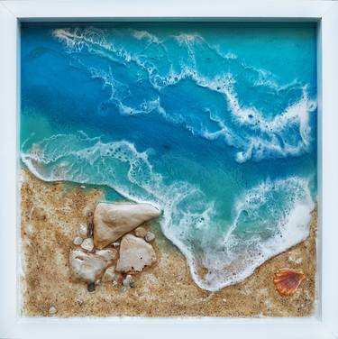 Original Contemporary Seascape Mixed Media by Delnara El