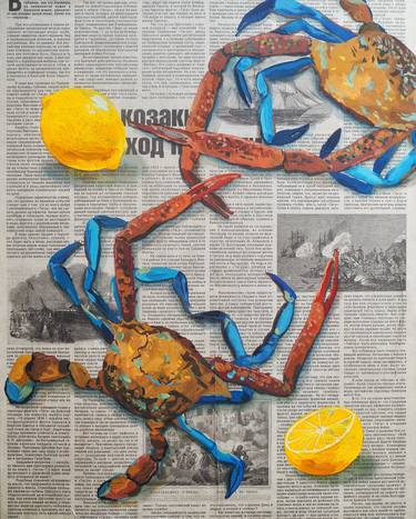 Crabs on the newspaper thumb
