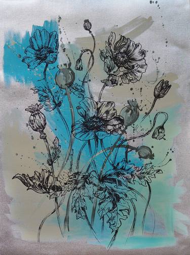 Original Contemporary Floral Paintings by Delnara El