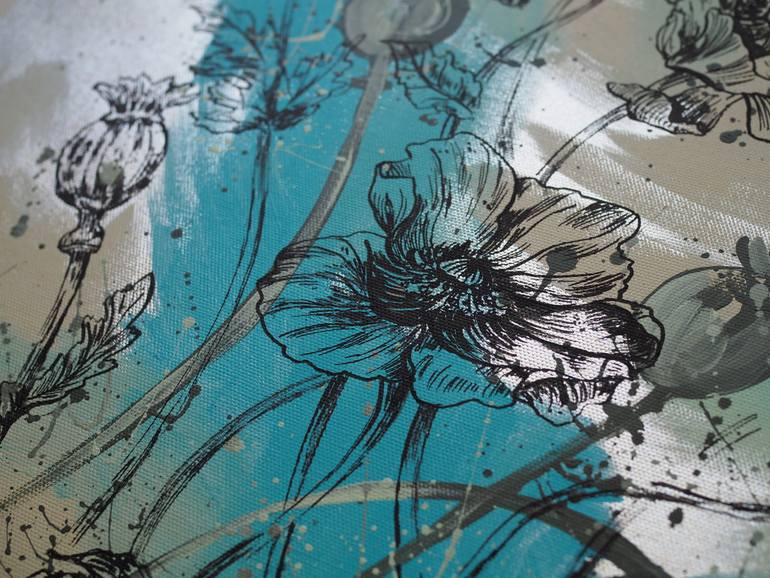 Original Contemporary Floral Painting by Delnara El