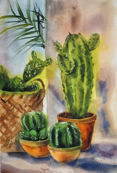 Print of Realism Botanic Paintings by Delnara El