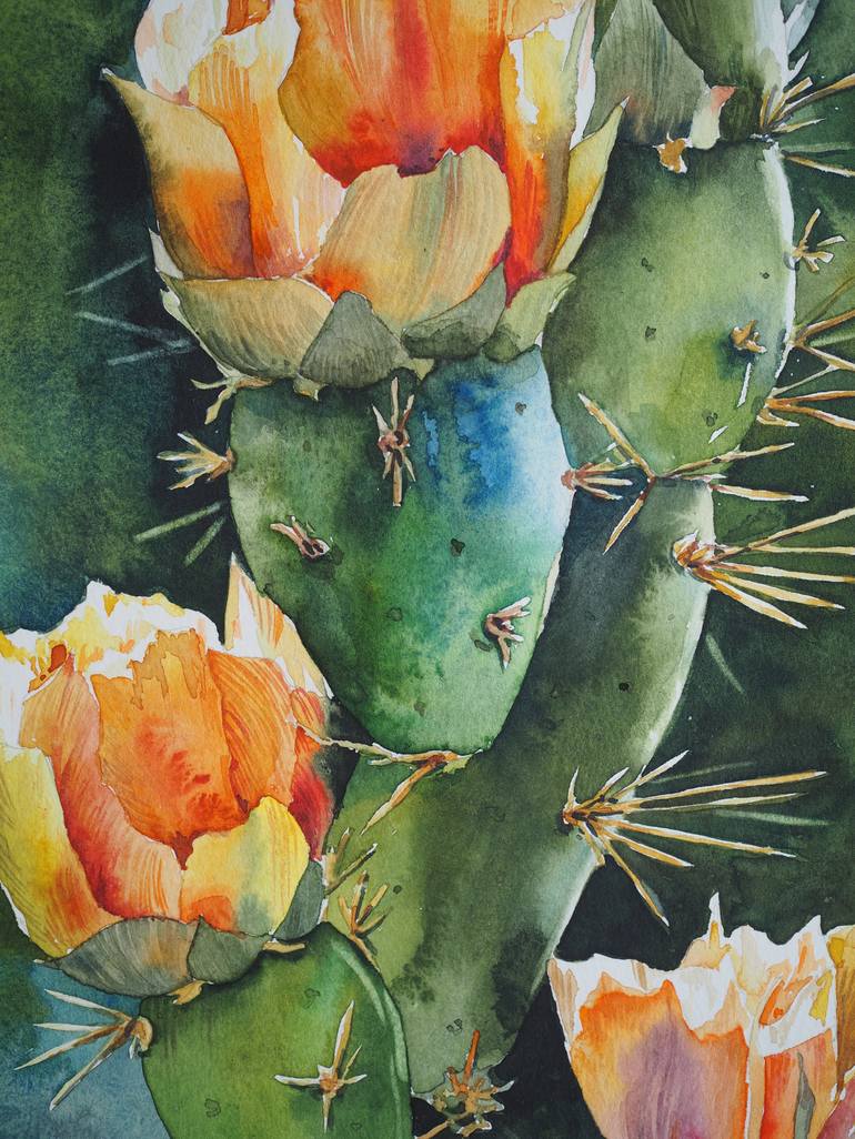 Original Floral Painting by Delnara El