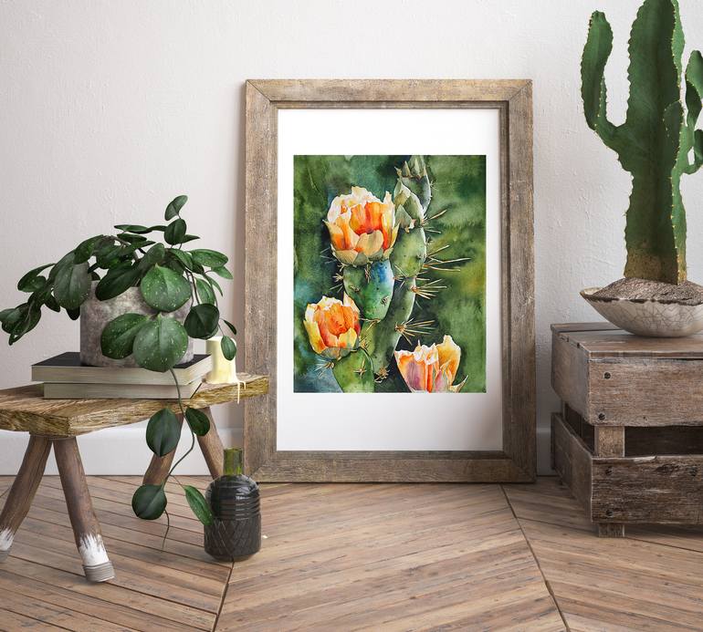 Original Realism Floral Painting by Delnara El