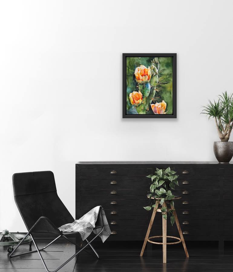 Original Realism Floral Painting by Delnara El