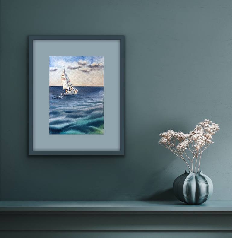 Original Realism Seascape Painting by Delnara El