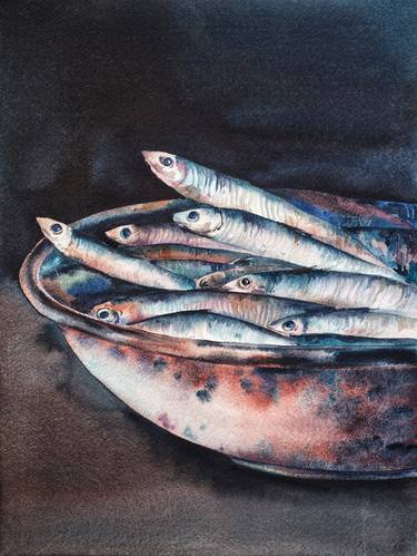 Print of Figurative Fish Paintings by Delnara El