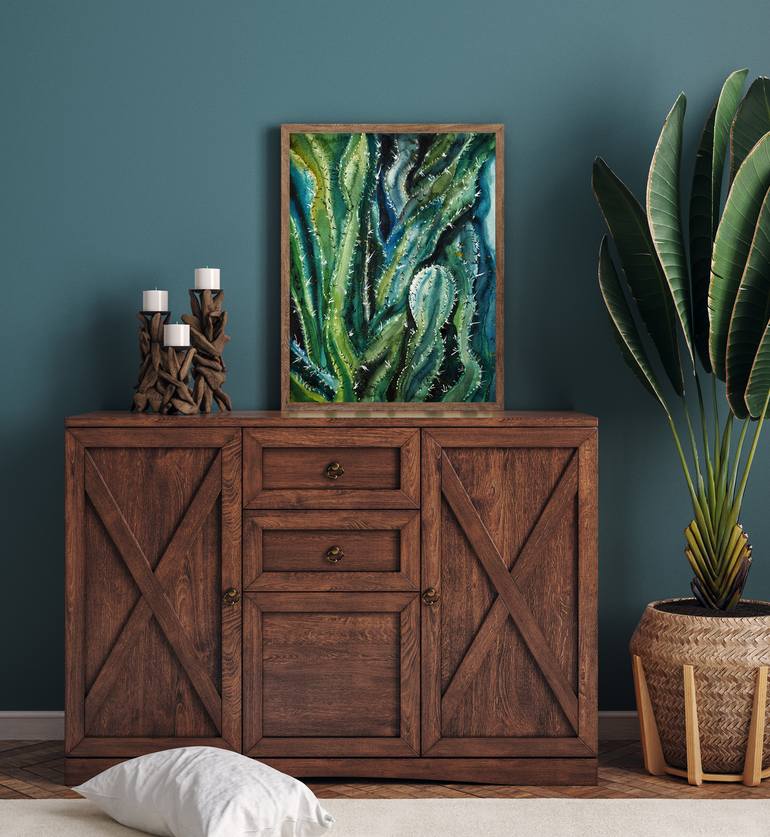 Original Abstract Garden Painting by Delnara El