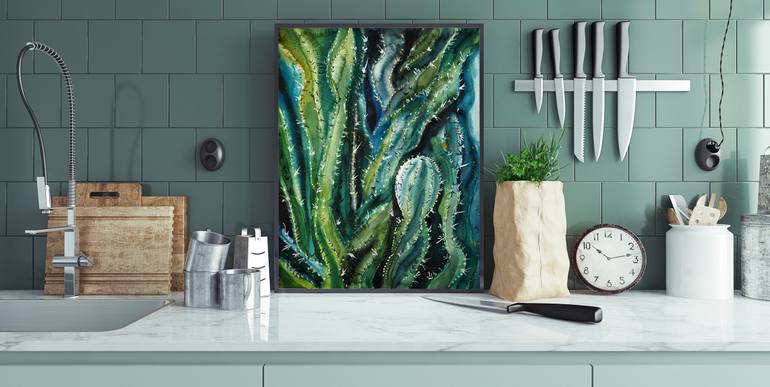 Original Abstract Garden Painting by Delnara El