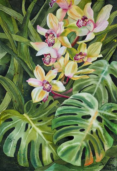Print of Fine Art Botanic Paintings by Delnara El