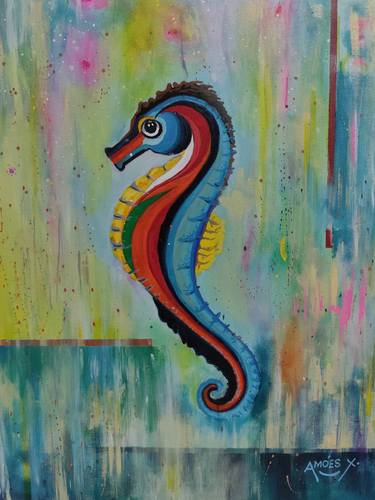 Original Art Nouveau Seascape Painting by Amoes Xavier