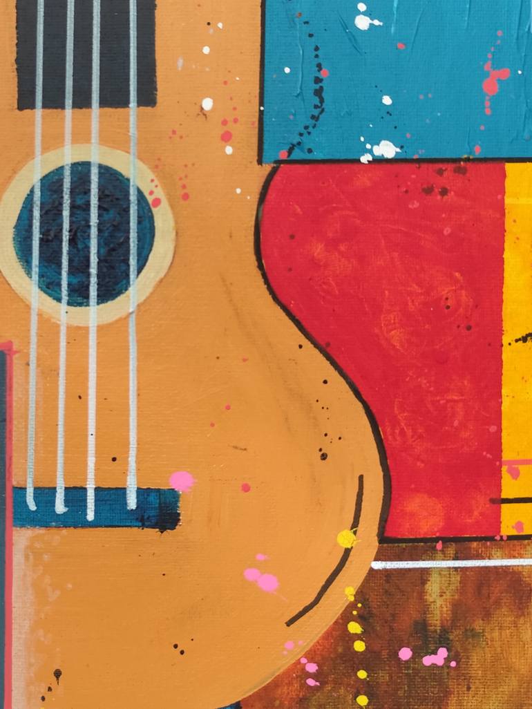 Original Abstract Expressionism Music Painting by Amoes Xavier