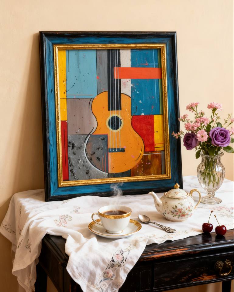 Original Abstract Expressionism Music Painting by Amoes Xavier