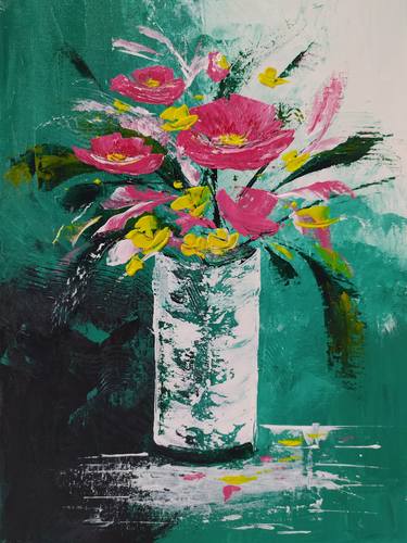 Print of Modern Floral Paintings by Amoes Xavier