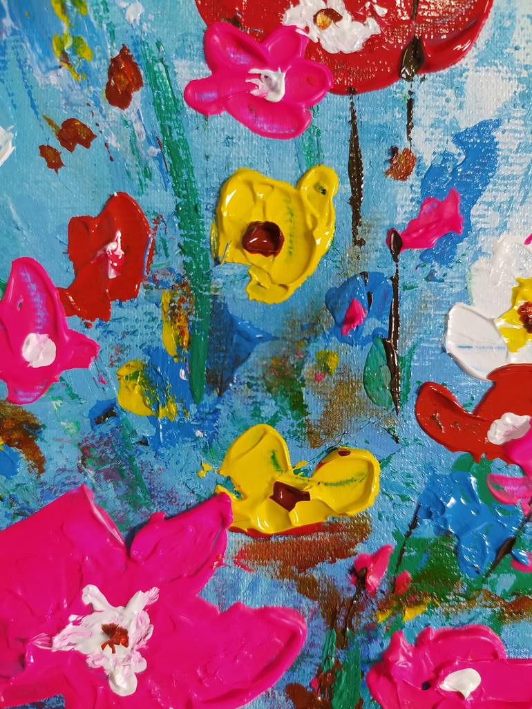 Original Expressionism Floral Painting by Amoes Xavier