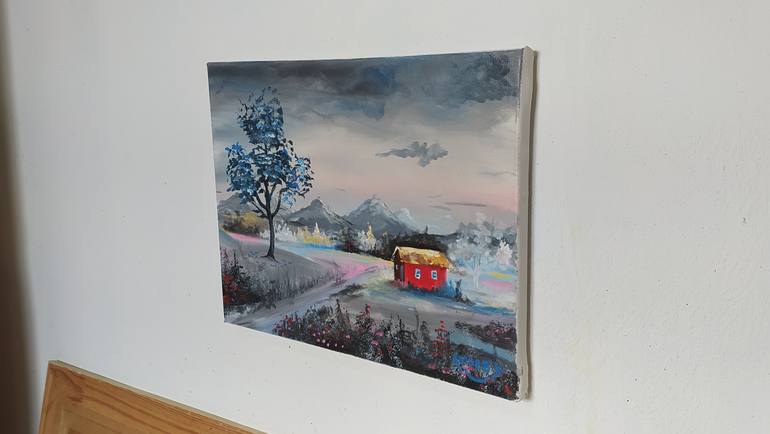 Original Abstract Expressionism Landscape Painting by Amoes Xavier