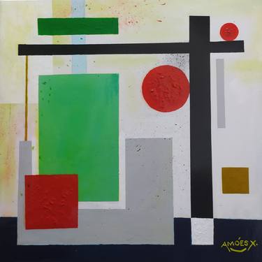 Original Abstract Expressionism Geometric Paintings by Amoes Xavier
